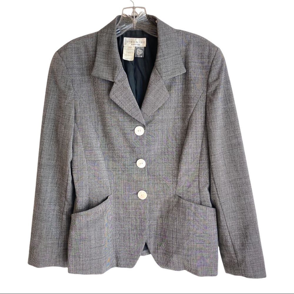 Synonyme de Georges Rech Vintage 100% New Wool Blazer Made in France Size 6 US